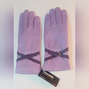 WOMEN'S WARM THINSULATE LEATHER CRISSCROSS GLOVES,XLARGE, PURPLE